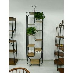 勝芳家具 批發(fā)鐵藝花架 實木花架 創(chuàng)意多功能花架  歐式木質(zhì)花架  景祥家具