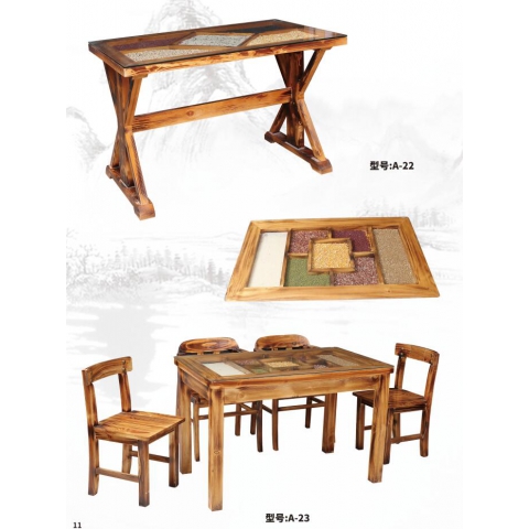 勝芳原生態(tài)火燒木家具批發(fā) 主題酒店桌椅 實(shí)木餐桌餐椅批發(fā) 桌面 戶(hù)外實(shí)木餐桌椅 原生態(tài)酒店家具 酒店家具和合家具