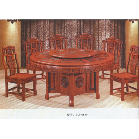 勝芳餐桌批發(fā) 酒店餐桌 轉(zhuǎn)盤 多人 餐館  飯店 桌子 餐廳 包間 包廂 酒店家具 雙全實木家具