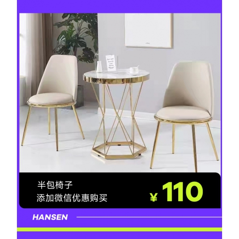 勝芳休閑輕奢桌椅批發(fā)餐椅咖啡桌椅休閑椅網(wǎng)紅桌椅，洽談，接待桌椅，鈦金桌椅，北歐鈦金桌椅，可來(lái)樣定做，翰森家具廠歡迎你