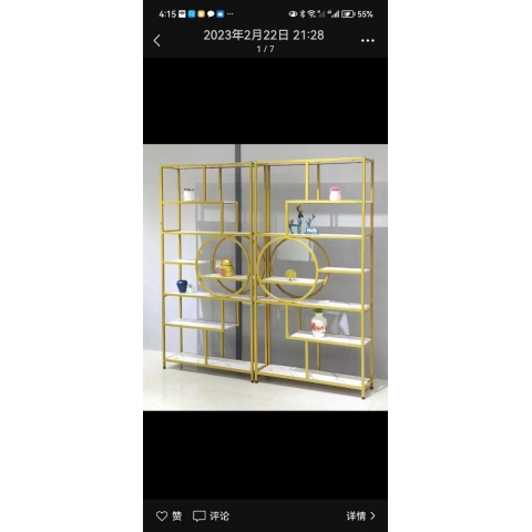 勝芳北歐鐵藝置物架 鳥籠置物架 客廳陽(yáng)臺(tái)落地多層花架 服裝店包包架 金色展示架  正尚家具批發(fā)