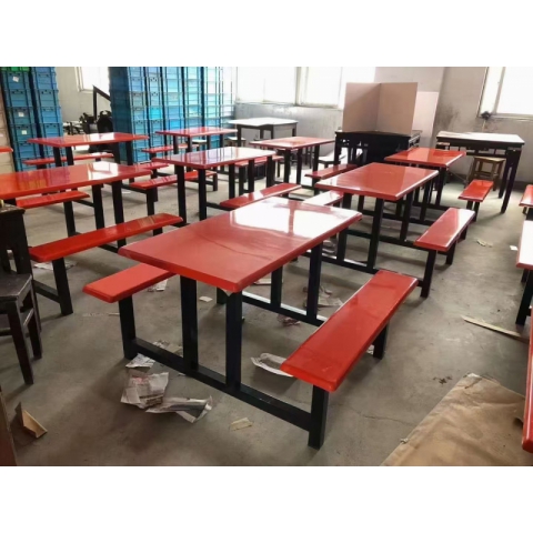 勝芳連體餐桌椅批發(fā)  食堂餐桌 食堂連體桌椅 快餐桌椅 四腿連體桌 四連體 學(xué)生餐桌椅 萬(wàn)眾家具
