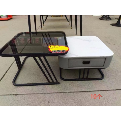 輕奢茶幾客廳家用現(xiàn)代簡(jiǎn)約小戶型網(wǎng)紅方形玻璃巖板茶幾電視柜組合弘毅家具