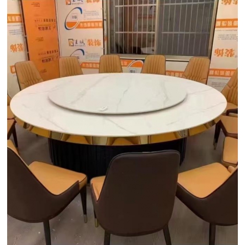 勝芳酒店桌批發(fā) 酒店圓桌 大圓桌 巖板圓桌 丹林家具