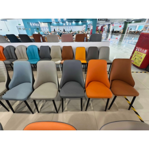 勝芳家具批發(fā) 輕奢家用餐椅 北歐簡約靠背椅 餐廳椅子 咖啡休閑椅 軟包椅 現代 酒店椅子 銘達家具